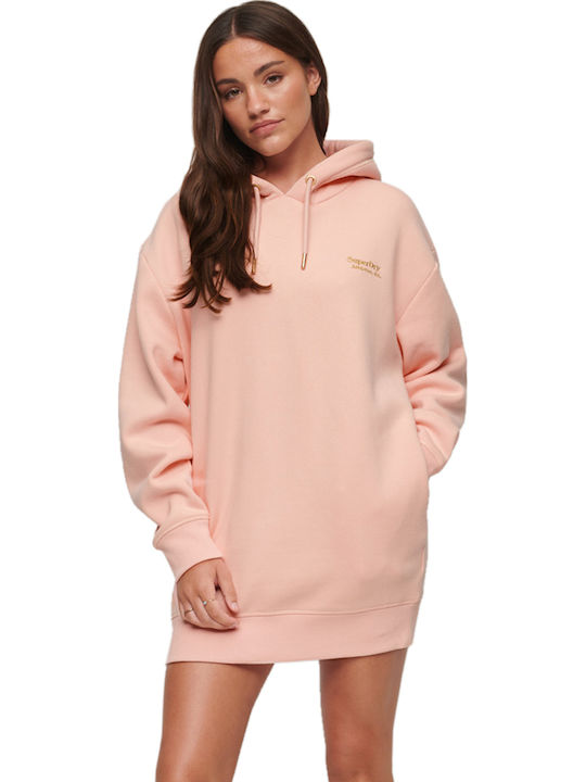 Mini Dress with Hood Pink