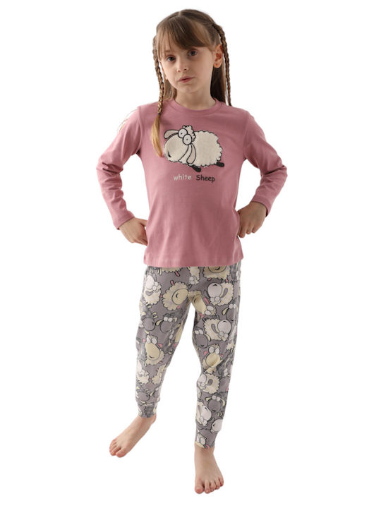 Arnetta Set Top & Bottom Kids Cotton Pyjamas Pink