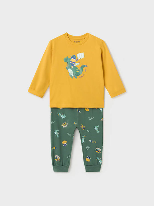 Mayoral Set Top & Bottom Kids Cotton Pyjamas Green