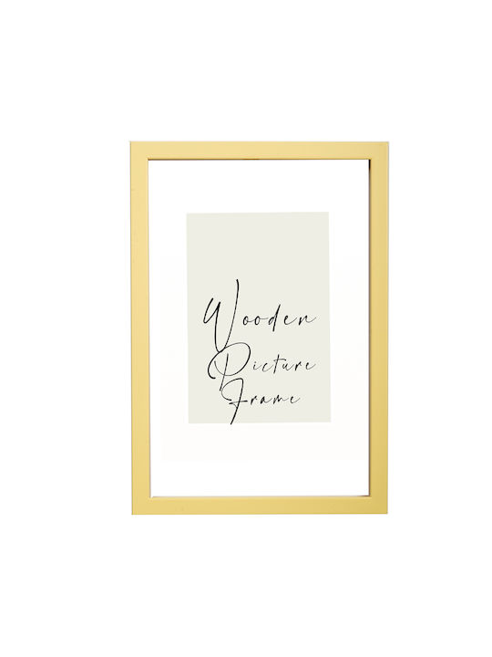 Wooden Wall-Mounted Photo Frame with Yellow Frame