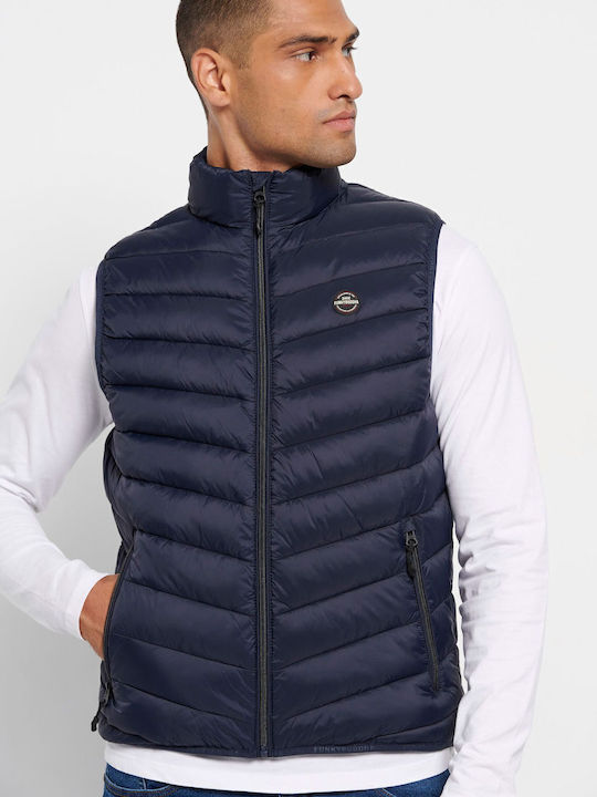 Funky Buddha Αμάνικο Μπουφάν Puffer Navy Μπλε