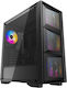 Deepcool Gaming Midi Tower Computer Case with Window Panel and RGB Lighting Black