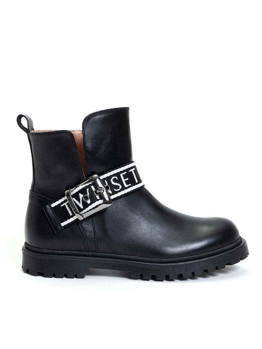 Twinset Kids Leather Boots Black