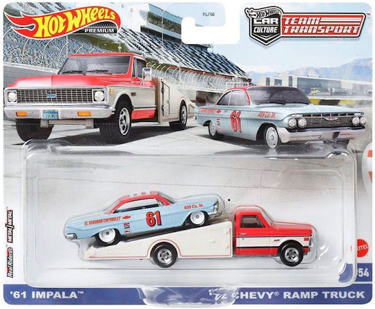 Hot Wheels Premium Car Culture Team Transport Αυτοκινητάκι 61 Impala 72 Chevy Ramp Truck 1:64 για 3+ Ετών