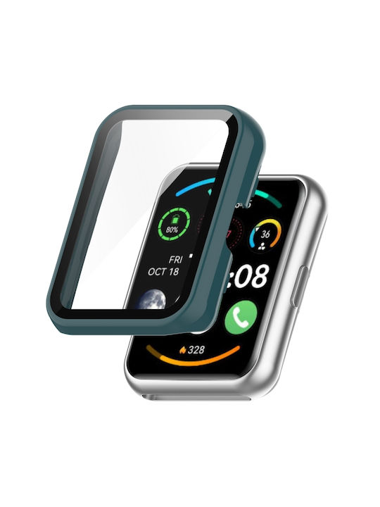Tempered Glass Plastic Case in Green color for Huawei Watch Fit 2 / Fit 2 Active