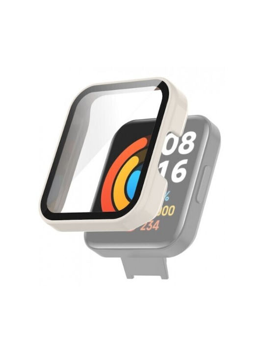 Full Glass Screen Protector Пластмасов Калъф в Бял цвят за Redmi Watch 2 Lite - Редми часовник 2 Лайт