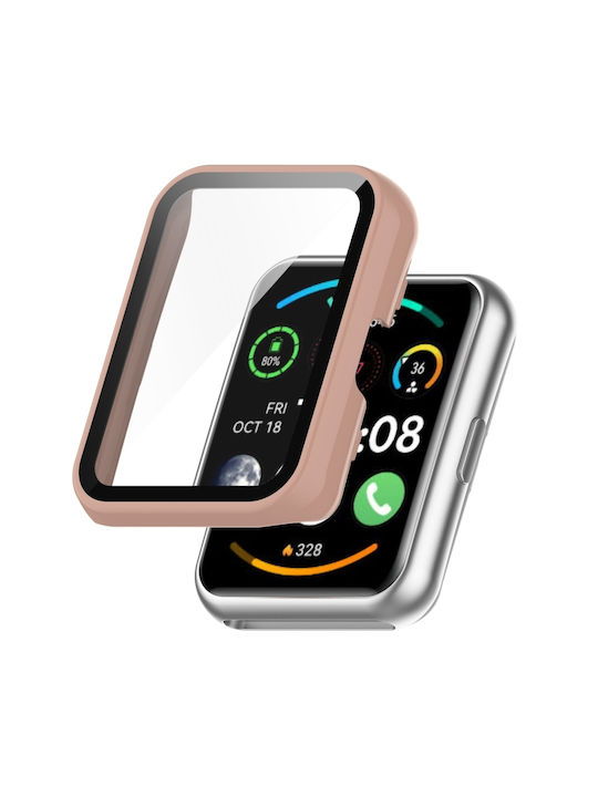 Tempered Glass Πλαστική Θήκη σε Ροζ χρώμα για το Huawei Watch Fit 2 / Fit 2 Active Tempered Glass Πλαστική Θήκη σε Ροζ χρώμα για το Huawei Watch Fit 2 / Fit 2 Active