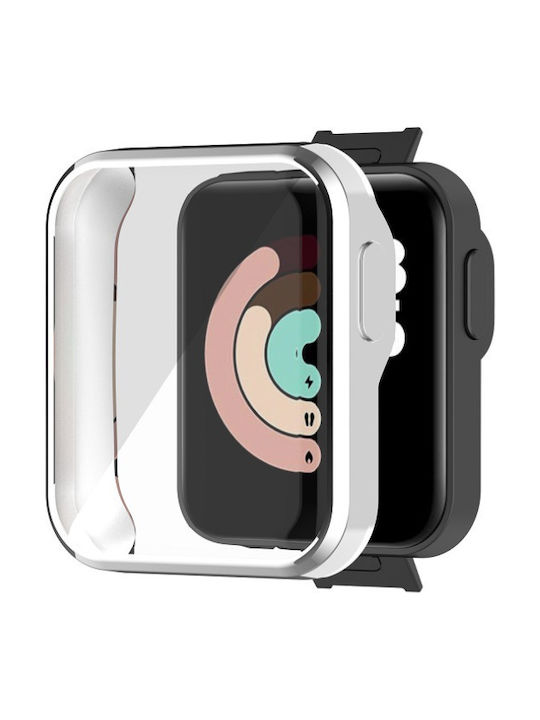 Watch Silicone Case with Glass in Silver color for Mi Watch Lite