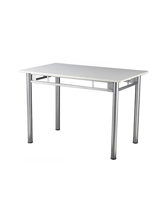 Table Kitchen Wooden with Metal Frame Silver 110x70cm