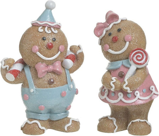 Inart Weihnachtliche Kunststoff Figur Süßigkeiten Höhe 16cm 2Stück