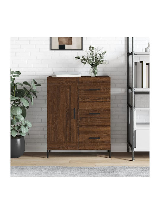 Sideboard Wooden with Drawers Καφέ Δρυς 69.5x34x90cm