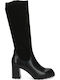 Leder Damenstiefel Schwarz