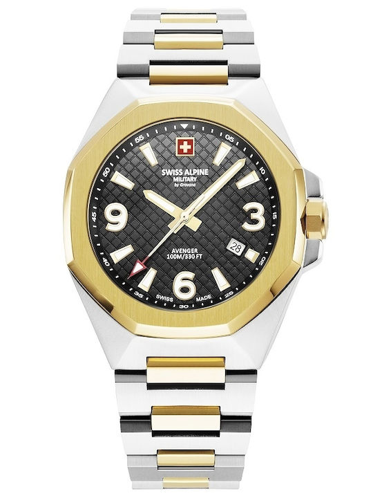 Swiss Alpine Military by Grovana Men's Watch 42mm Battery with Silver Metal Bracelet