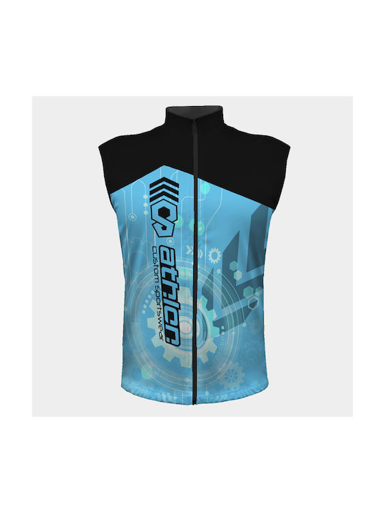 Athlon Männer Wasserdicht Fahrrad-Windjacke Ärmellos Blau