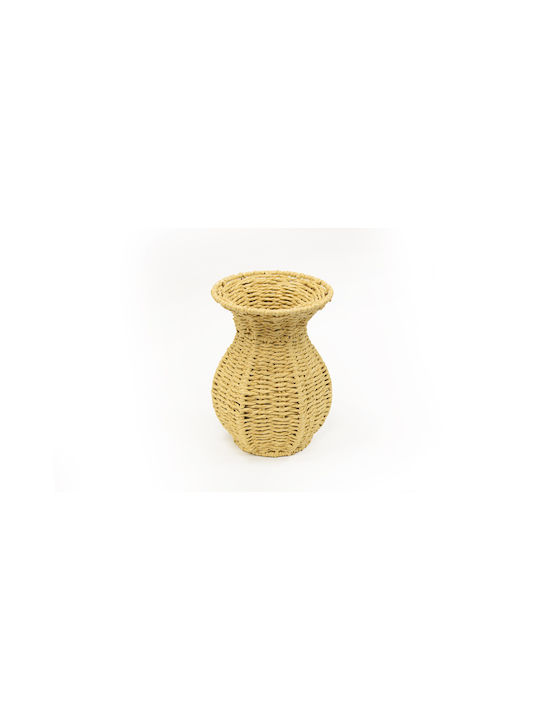 Paperpack Net Διακοσμητικό Βάζο Korbweide Beige 12.5x22x22cm 1Stück