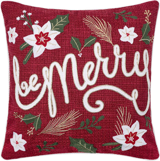Silk Fashion Christmas Decorative Square Pillowcase Red 45x45cm