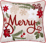 Silk Fashion Christmas Decorative Pillowcase Red 45x45pcs