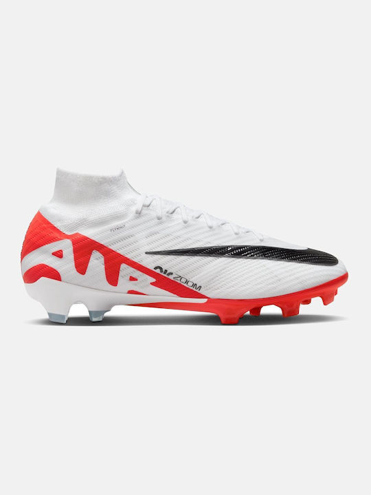 Nike Zoom Mercurial Superfly 9 Elite FG Χαμηλά Ποδοσφαιρικά Παπούτσια με Τάπες Bright Crimson / Black / White