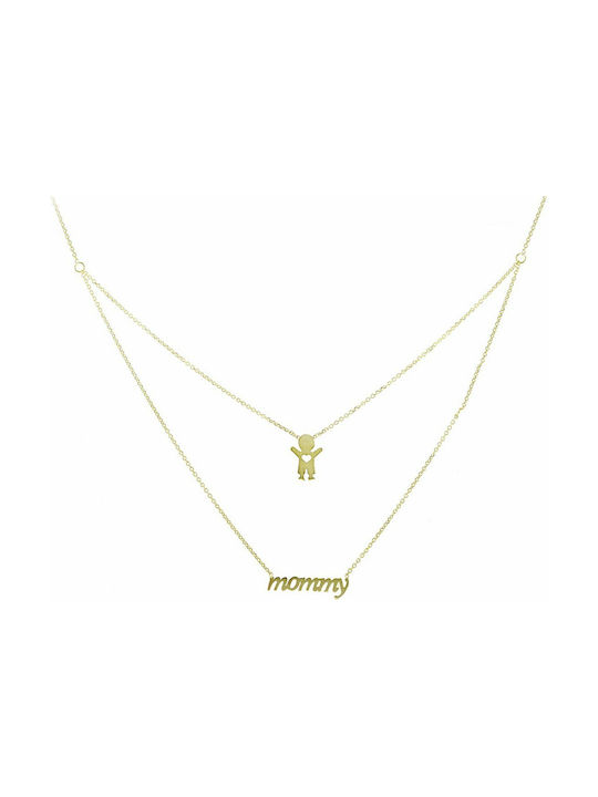 Mertzios.gr Halskette Doppelter Mutti aus Gold 9 K