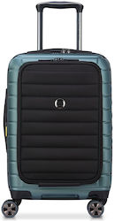 Delsey Shadow Cabin Travel Suitcase Hard Shado Green with 4 Wheels Height 55cm.