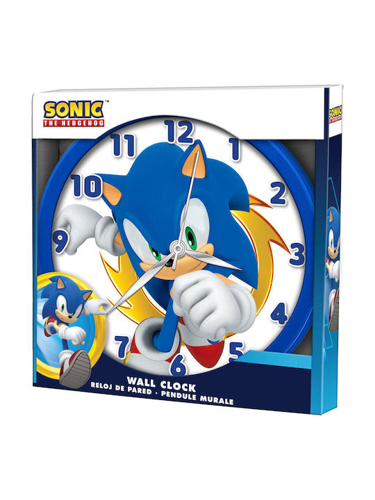 Kids Licensing Kids Wooden Wall Clock Sonic The Hedgehog 25x24.5cm