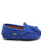 Atlanta Boys Suede Slip-On Moccasins Blue