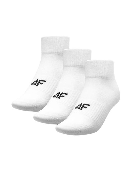 4F M204 Αθλητικές Κάλτσες Λευκές 3 Ζεύγη