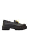 Leder Damen Loafers Black/Gold