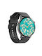 NO.1 DT3 Mini Smartwatch με Παλμογράφο (Μαύρη Κάσα / Μαύρο Λουρί Σιλικόνης)