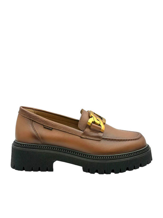 Ragazza Leder Damen Mokassins in Tabac Braun Farbe