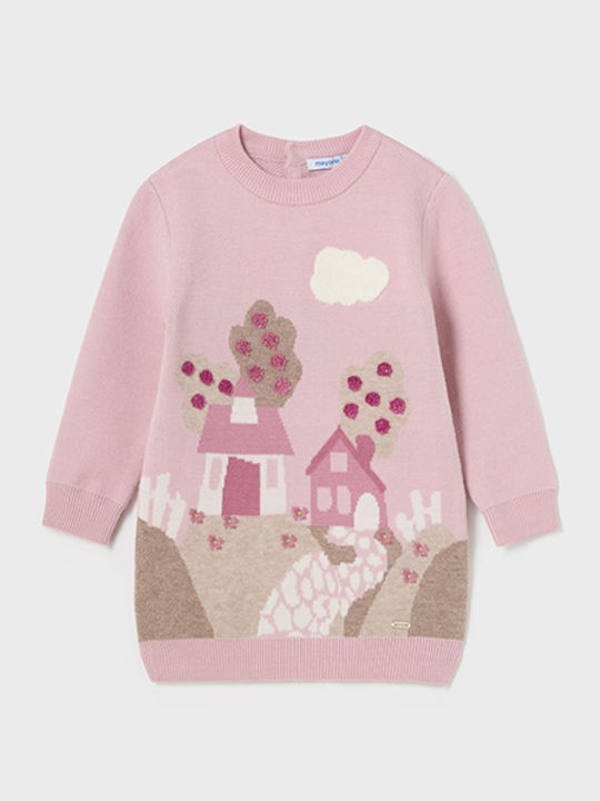 Mayoral Kinderkleid Langärmelig Knitted Rosa