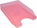 Describo Transparent Plastic Filing Tray Pink