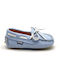 Atlanta Boys Leather Slip-On Moccasins Light Blue