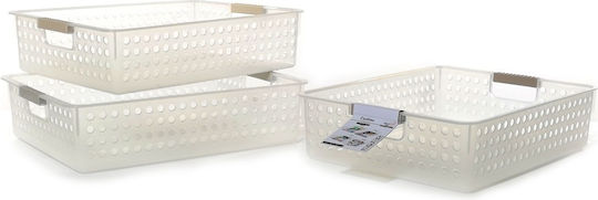 ArteLibre Storage Basket Plastic White 24.5x26x8.5cm 1pcs