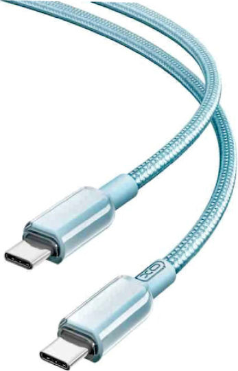 XO Braided USB 3.0 Cable USB-C Male - USB-C 60W PD Blue 1m 16.005.0255