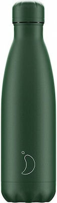 Chilly's All Matte Bottle Thermos Stainless Steel BPA Free All Matte Green 500ml