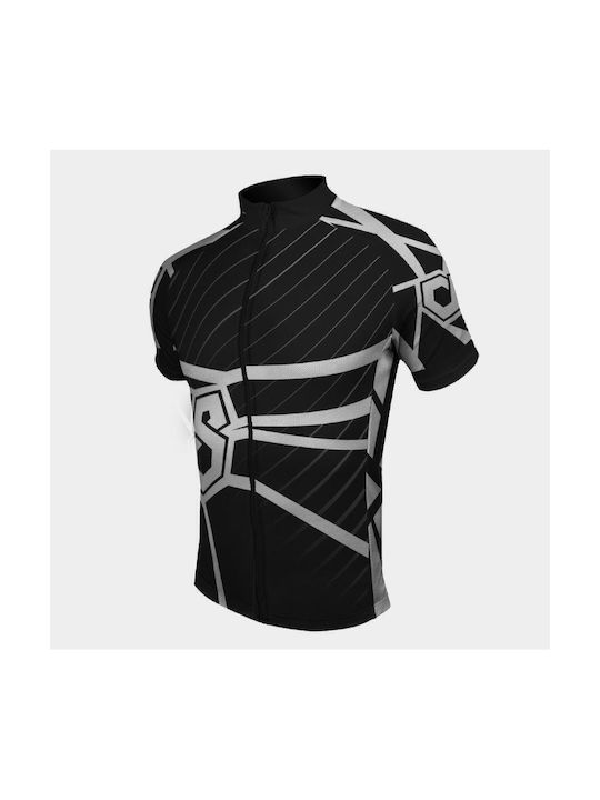 Athlon Stripes Kurze Ärmel Radtrikot Schwarz