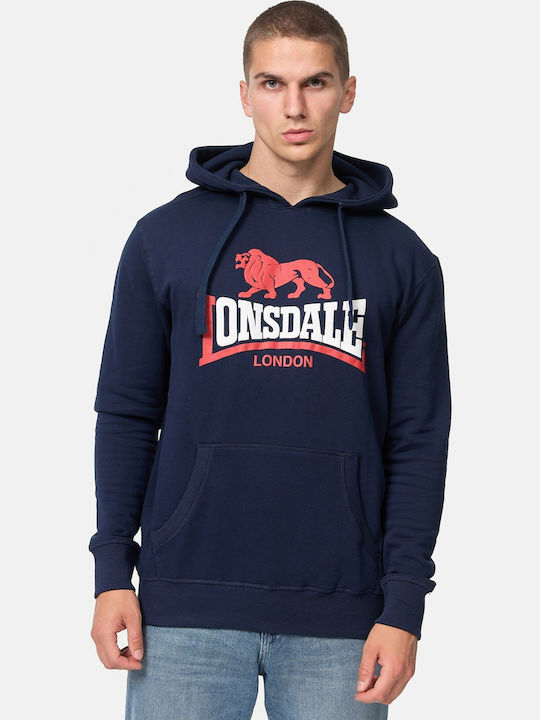 Lonsdale Thurning Φούτερ με Κουκούλα Navy Μπλε