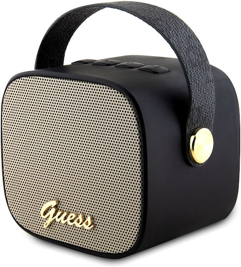 Guess 4G Leather Script Logo Bluetooth високоговорител 5W с живот на батерията до 2 часа Черен