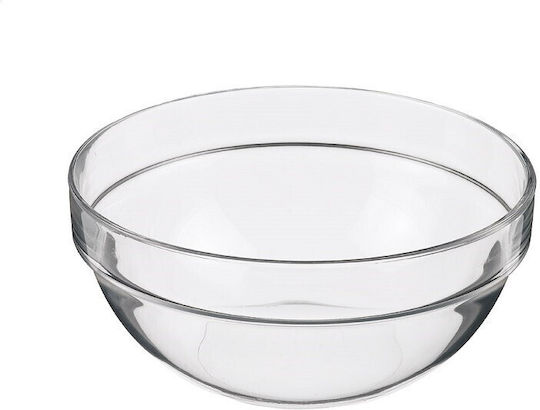 Leone Glass Salad Bowl Transparent 26x26cm