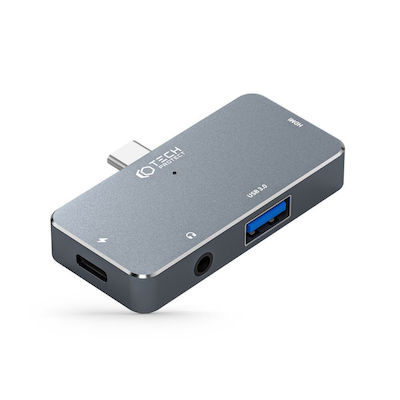 Tech-Protect V6-HUB USB-C Stație de andocare cu HDMI 4K PD Gri