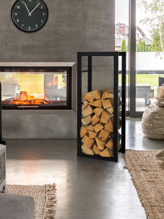 ML-Design Μεταλλικό Ράφι Αποθήκευσης Ξύλων 40x25x100cm Μαύρο ML-Design Μεταλλικό Ράφι Αποθήκευσης Ξύλων 40x25x100cm Μαύρο