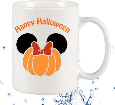 Happy Halloween Becher aus Porzellan Weiß 295ml
