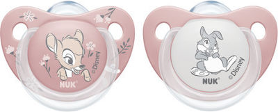 Nuk Orthodontic Pacifiers Silicone Bambi Pink for 6-18 months 2pcs