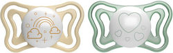 Chicco Physio Light Pacifiers Silicone Beige/Green for 2-6 months 2pcs