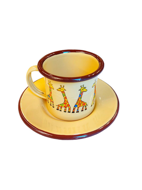 Enamel Brown Cup Set 100ml Brown