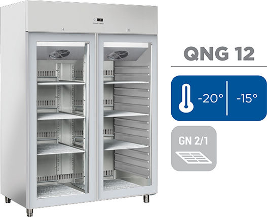 Cool Head Commercial Refrigerator Cabinet with 2 Glass Doors L123.4xD68.5xH148.5cm