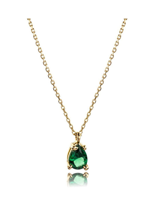 Paraxenies Necklace from Gold Plated Silver with Zircon