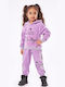 Εβίτα Kids Sweatpants Set Purple 2pcs