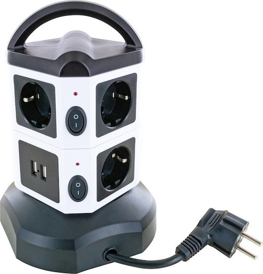 Schwaiger Πολύπριζο 7 Θέσεων με USB-A και Καλώδιο 1.8m